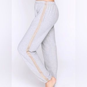 Spiritual Gangster Malibu Nights Grey & Gold Sweatpants/ Joggers / XS